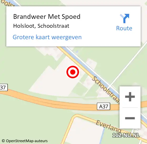 Locatie op kaart van de 112 melding: Brandweer Met Spoed Naar Holsloot, Schoolstraat op 19 januari 2023 14:50