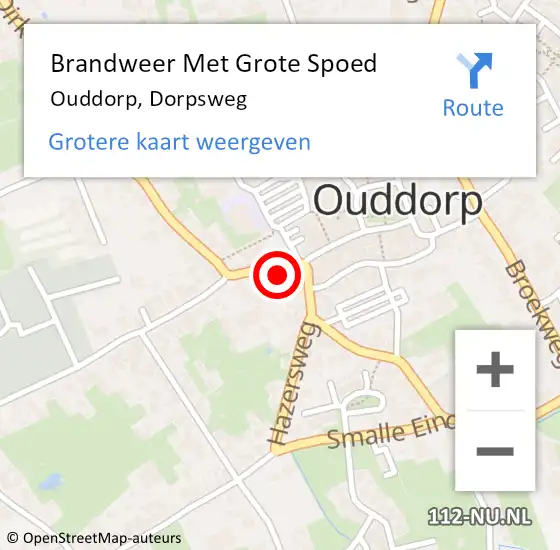 Locatie op kaart van de 112 melding: Brandweer Met Grote Spoed Naar Ouddorp, Dorpsweg op 19 januari 2023 15:11