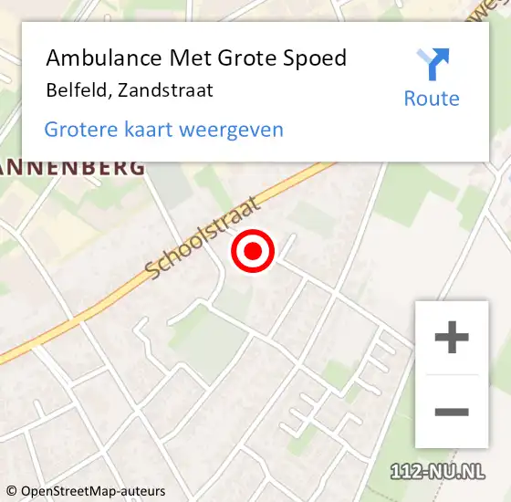 Locatie op kaart van de 112 melding: Ambulance Met Grote Spoed Naar Belfeld, Zandstraat op 12 augustus 2014 17:40