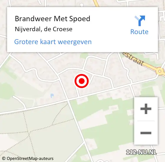 Locatie op kaart van de 112 melding: Brandweer Met Spoed Naar Nijverdal, de Croese op 19 januari 2023 15:16