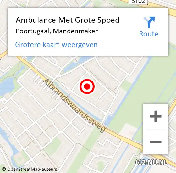 Locatie op kaart van de 112 melding: Ambulance Met Grote Spoed Naar Poortugaal, Mandenmaker op 19 januari 2023 15:22