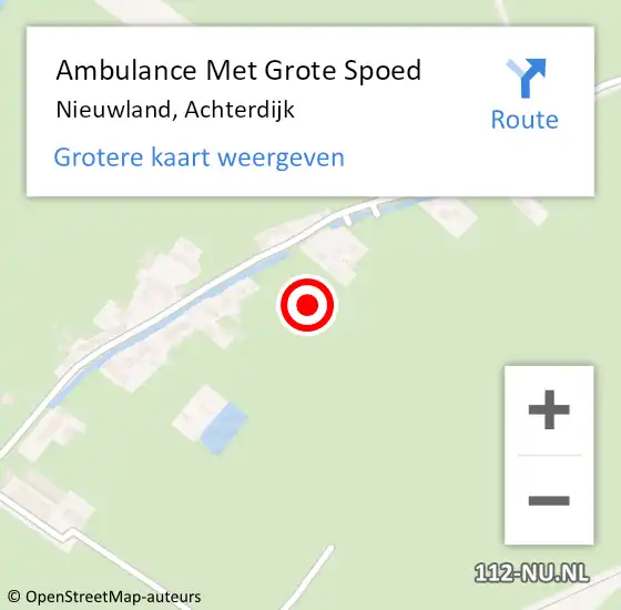 Locatie op kaart van de 112 melding: Ambulance Met Grote Spoed Naar Nieuwland, Achterdijk op 19 januari 2023 15:28
