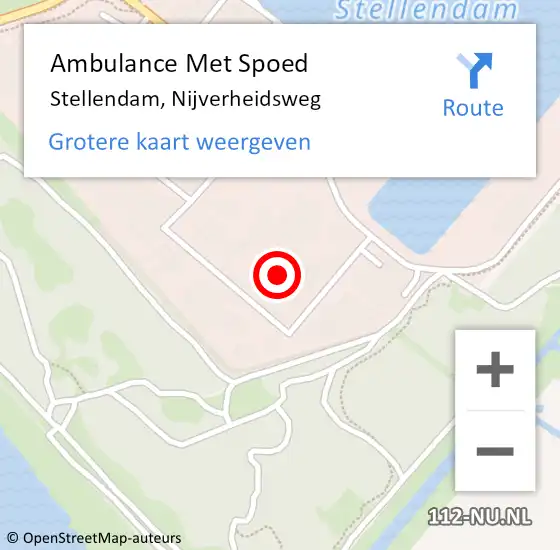 Locatie op kaart van de 112 melding: Ambulance Met Spoed Naar Stellendam, Nijverheidsweg op 19 januari 2023 15:56