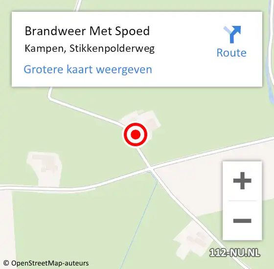 Locatie op kaart van de 112 melding: Brandweer Met Spoed Naar Kampen, Stikkenpolderweg op 19 januari 2023 16:18