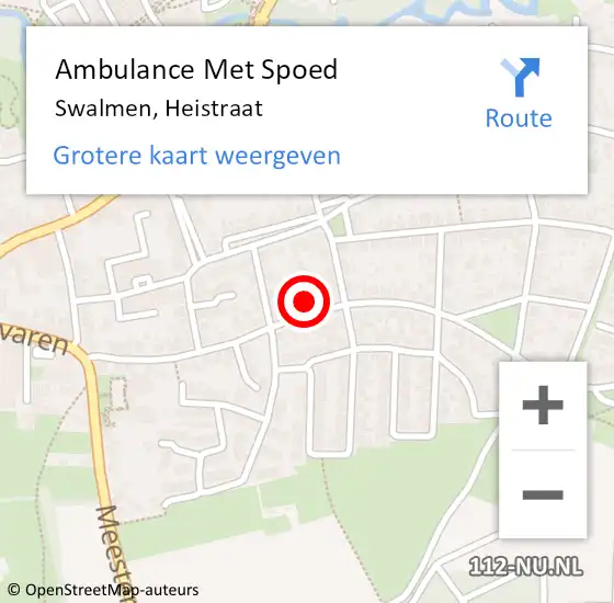 Locatie op kaart van de 112 melding: Ambulance Met Spoed Naar Swalmen, Heistraat op 19 januari 2023 16:55