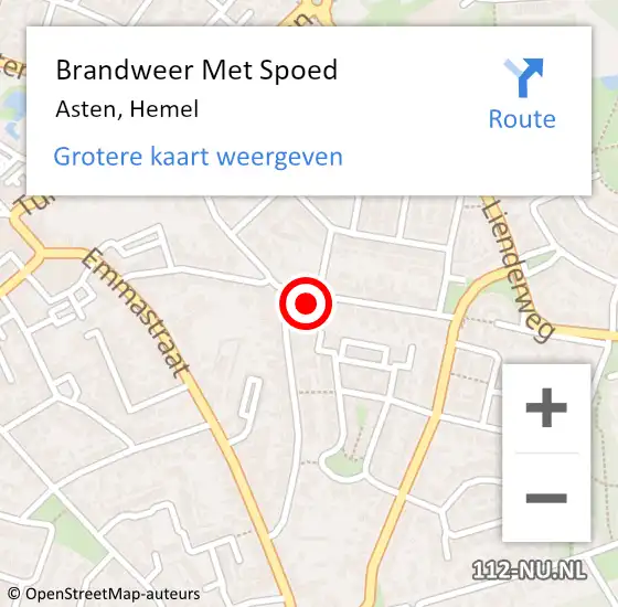 Locatie op kaart van de 112 melding: Brandweer Met Spoed Naar Asten, Hemel op 19 januari 2023 17:05