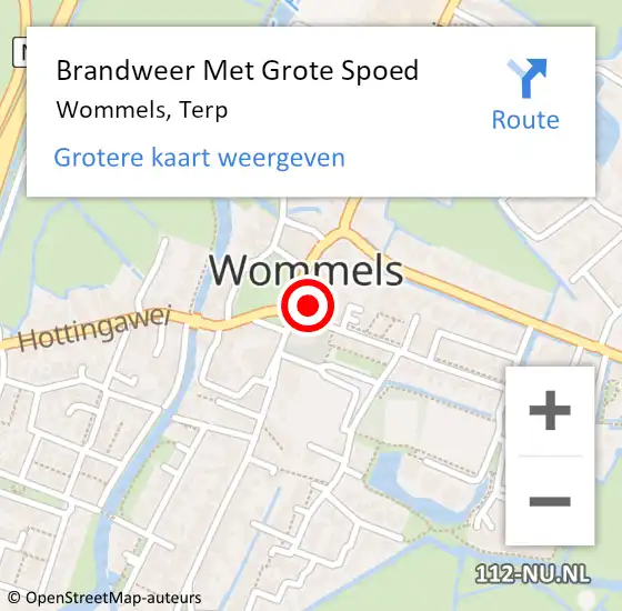 Locatie op kaart van de 112 melding: Brandweer Met Grote Spoed Naar Wommels, Terp op 19 januari 2023 17:28