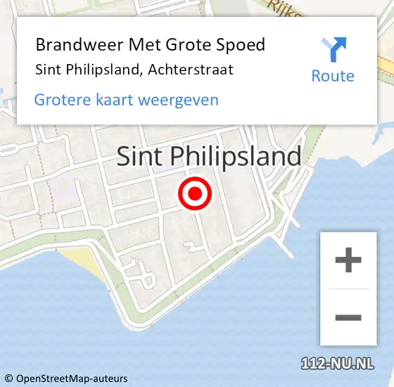 Locatie op kaart van de 112 melding: Brandweer Met Grote Spoed Naar Sint Philipsland, Achterstraat op 19 januari 2023 17:37