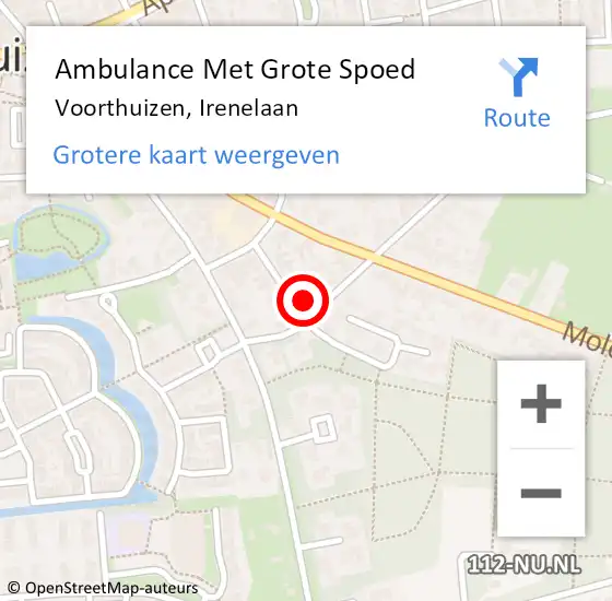 Locatie op kaart van de 112 melding: Ambulance Met Grote Spoed Naar Voorthuizen, Irenelaan op 19 januari 2023 18:18