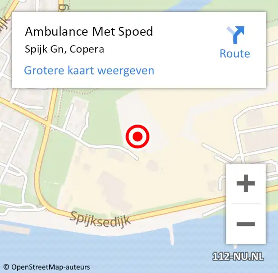 Locatie op kaart van de 112 melding: Ambulance Met Spoed Naar Spijk Gn, Copera op 19 januari 2023 19:02