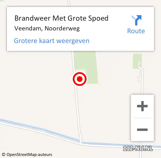 Locatie op kaart van de 112 melding: Brandweer Met Grote Spoed Naar Veendam, Noorderweg op 19 januari 2023 19:02