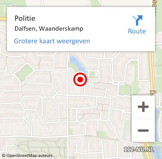 Locatie op kaart van de 112 melding: Politie Dalfsen, Waanderskamp op 19 januari 2023 19:03