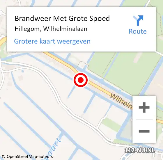 Locatie op kaart van de 112 melding: Brandweer Met Grote Spoed Naar Hillegom, Wilhelminalaan op 19 januari 2023 19:30