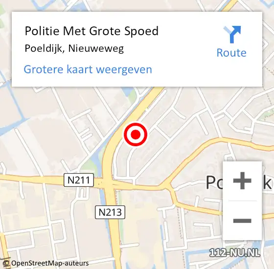 Locatie op kaart van de 112 melding: Politie Met Grote Spoed Naar Poeldijk, Nieuweweg op 19 januari 2023 21:46