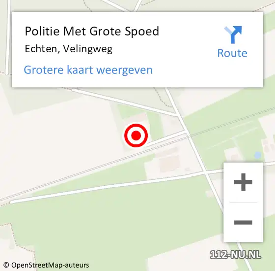 Locatie op kaart van de 112 melding: Politie Met Grote Spoed Naar Echten, Velingweg op 19 januari 2023 22:13