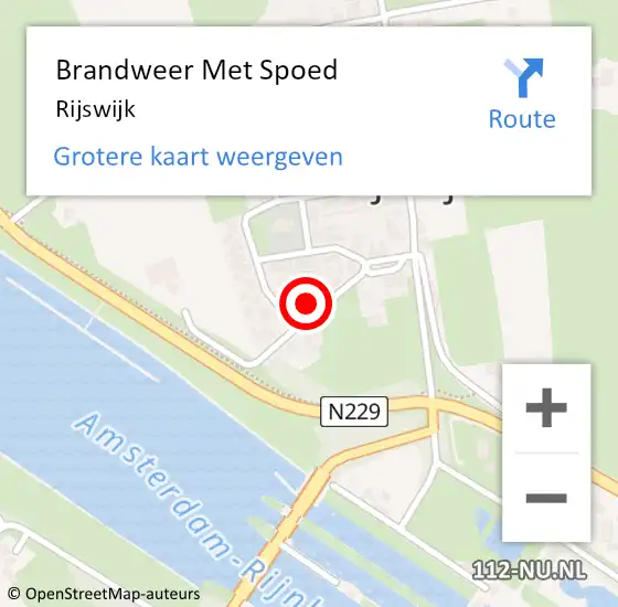 Locatie op kaart van de 112 melding: Brandweer Met Spoed Naar Rijswijk op 19 januari 2023 22:25