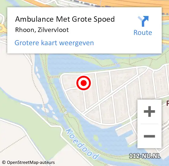 Locatie op kaart van de 112 melding: Ambulance Met Grote Spoed Naar Rhoon, Zilvervloot op 19 januari 2023 22:57