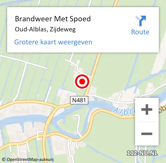 Locatie op kaart van de 112 melding: Brandweer Met Spoed Naar Oud-Alblas, Zijdeweg op 19 januari 2023 23:27