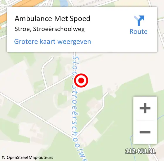 Locatie op kaart van de 112 melding: Ambulance Met Spoed Naar Stroe, Stroeërschoolweg op 19 januari 2023 23:37