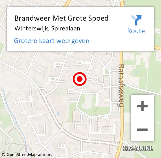 Locatie op kaart van de 112 melding: Brandweer Met Grote Spoed Naar Winterswijk, Spirealaan op 20 januari 2023 00:30