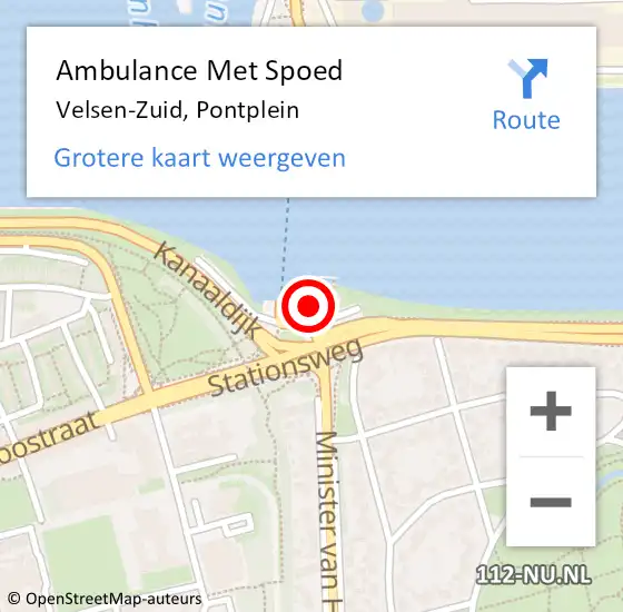 Locatie op kaart van de 112 melding: Ambulance Met Spoed Naar Velsen-Zuid, Pontplein op 20 januari 2023 00:54