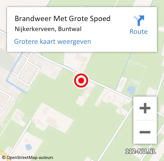 Locatie op kaart van de 112 melding: Brandweer Met Grote Spoed Naar Nijkerkerveen, Buntwal op 20 januari 2023 01:47