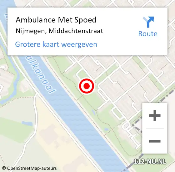 Locatie op kaart van de 112 melding: Ambulance Met Spoed Naar Nijmegen, Middachtenstraat op 20 januari 2023 04:32