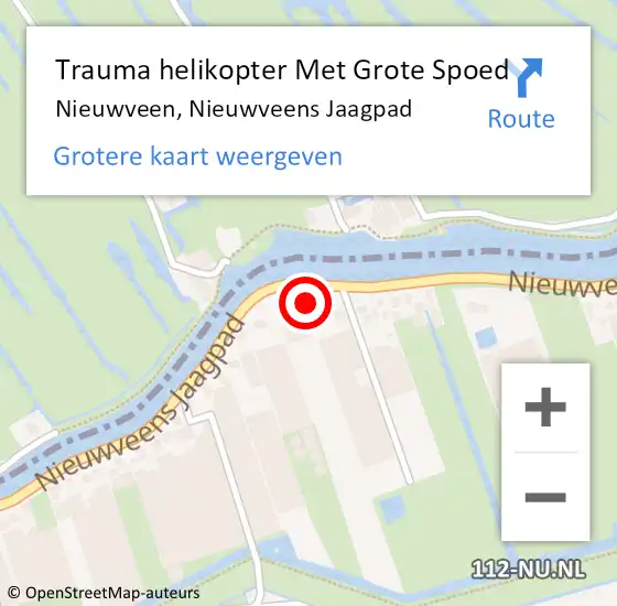 Locatie op kaart van de 112 melding: Trauma helikopter Met Grote Spoed Naar Nieuwveen, Nieuwveens Jaagpad op 20 januari 2023 04:44