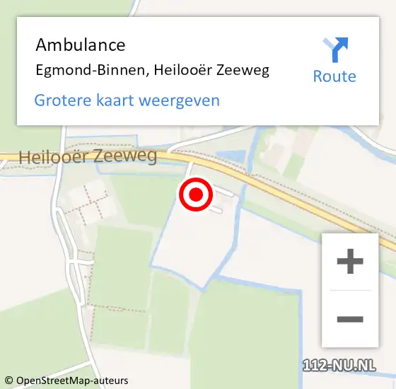 Locatie op kaart van de 112 melding: Ambulance Egmond-Binnen, Heilooër Zeeweg op 20 januari 2023 05:55