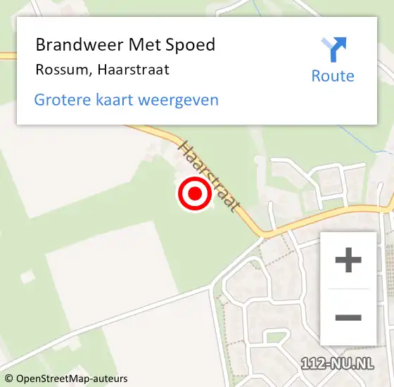 Locatie op kaart van de 112 melding: Brandweer Met Spoed Naar Rossum, Haarstraat op 12 augustus 2014 18:54