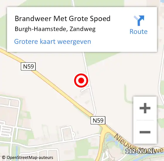 Locatie op kaart van de 112 melding: Brandweer Met Grote Spoed Naar Burgh-Haamstede, Zandweg op 20 januari 2023 07:01