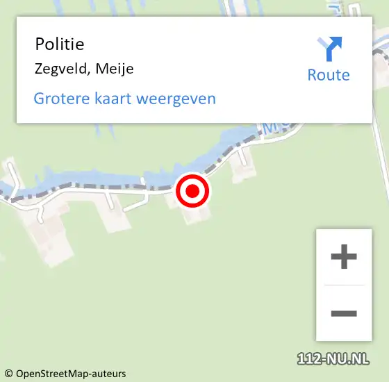 Locatie op kaart van de 112 melding: Politie Zegveld, Meije op 20 januari 2023 07:25