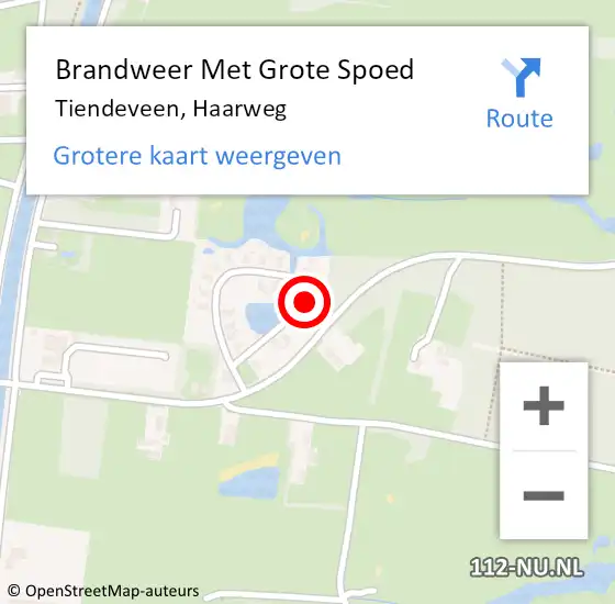 Locatie op kaart van de 112 melding: Brandweer Met Grote Spoed Naar Tiendeveen, Haarweg op 20 januari 2023 08:21