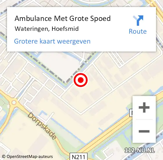 Locatie op kaart van de 112 melding: Ambulance Met Grote Spoed Naar Wateringen, Hoefsmid op 20 januari 2023 09:09