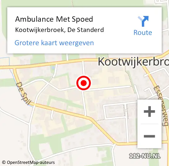 Locatie op kaart van de 112 melding: Ambulance Met Spoed Naar Kootwijkerbroek, De Standerd op 20 januari 2023 09:48