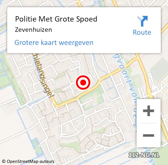 Locatie op kaart van de 112 melding: Politie Met Grote Spoed Naar Zevenhuizen op 20 januari 2023 09:49