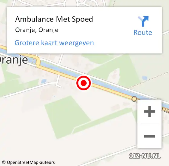 Locatie op kaart van de 112 melding: Ambulance Met Spoed Naar Oranje, Oranje op 20 januari 2023 10:12