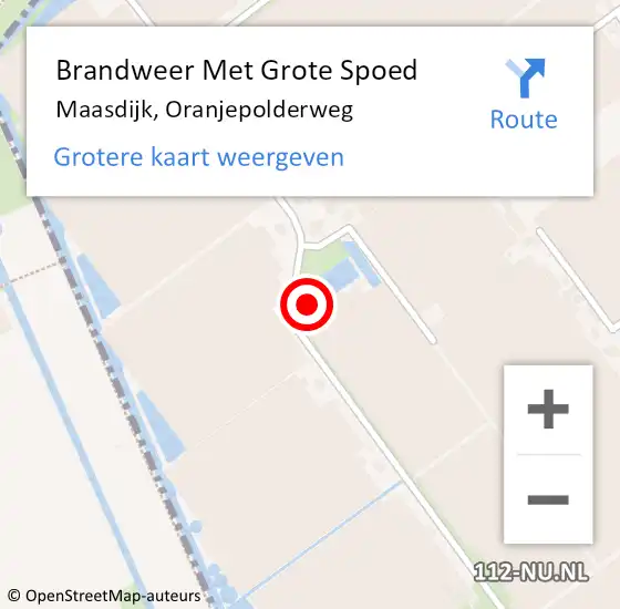 Locatie op kaart van de 112 melding: Brandweer Met Grote Spoed Naar Maasdijk, Oranjepolderweg op 20 januari 2023 11:21