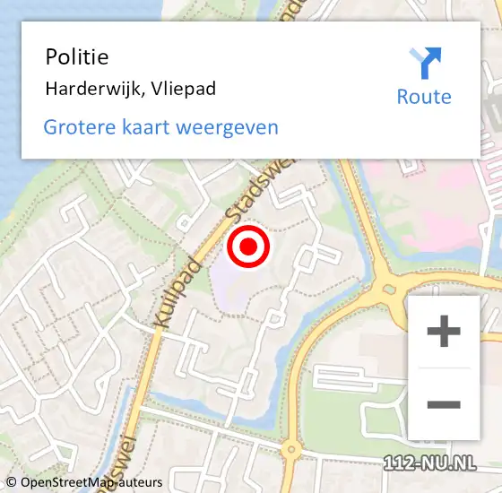 Locatie op kaart van de 112 melding: Politie Harderwijk, Vliepad op 20 januari 2023 12:29