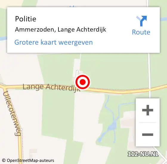 Locatie op kaart van de 112 melding: Politie Ammerzoden, Lange Achterdijk op 20 januari 2023 13:46