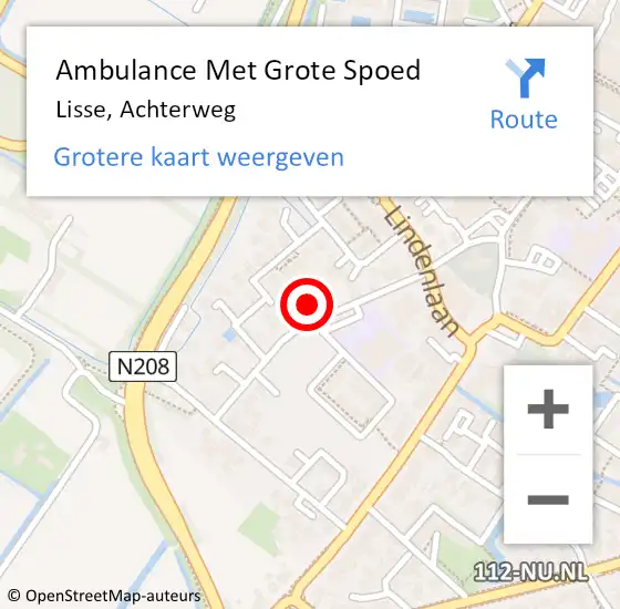 Locatie op kaart van de 112 melding: Ambulance Met Grote Spoed Naar Lisse, Achterweg op 20 januari 2023 14:43