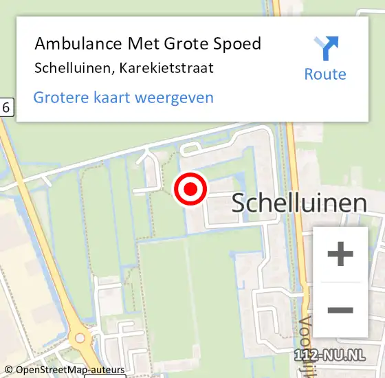 Locatie op kaart van de 112 melding: Ambulance Met Grote Spoed Naar Schelluinen, Karekietstraat op 20 januari 2023 14:50