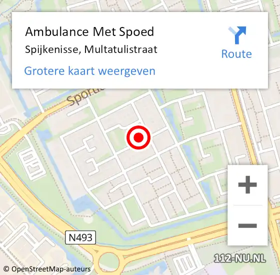 Locatie op kaart van de 112 melding: Ambulance Met Spoed Naar Spijkenisse, Multatulistraat op 20 januari 2023 15:50