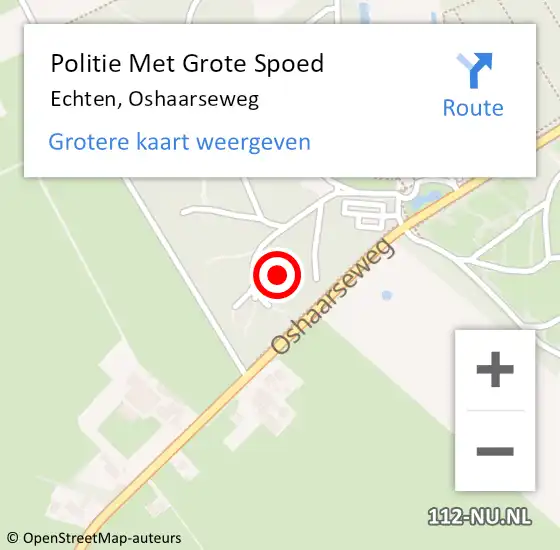 Locatie op kaart van de 112 melding: Politie Met Grote Spoed Naar Echten, Oshaarseweg op 20 januari 2023 16:29