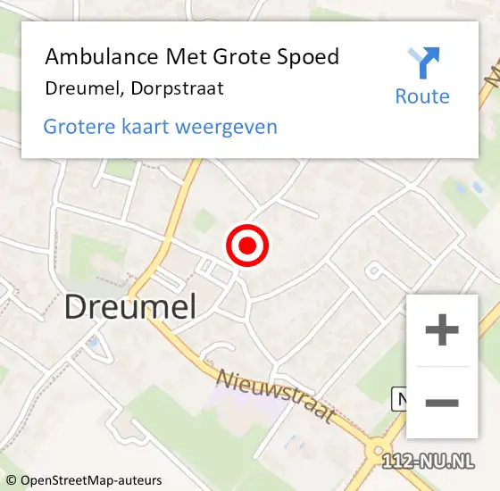 Locatie op kaart van de 112 melding: Ambulance Met Grote Spoed Naar Dreumel, Dorpstraat op 20 januari 2023 16:41