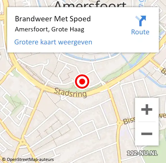 Locatie op kaart van de 112 melding: Brandweer Met Spoed Naar Amersfoort, Grote Haag op 20 januari 2023 18:19