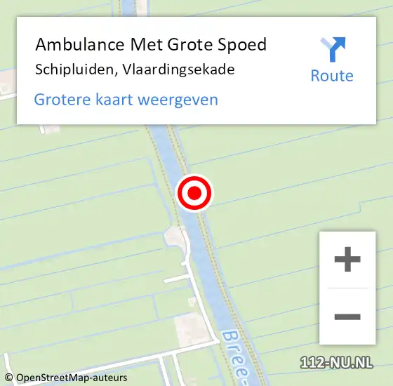 Locatie op kaart van de 112 melding: Ambulance Met Grote Spoed Naar Schipluiden, Vlaardingsekade op 12 augustus 2014 20:47