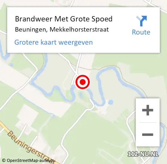 Locatie op kaart van de 112 melding: Brandweer Met Grote Spoed Naar Beuningen, Mekkelhorsterstraat op 20 januari 2023 18:38