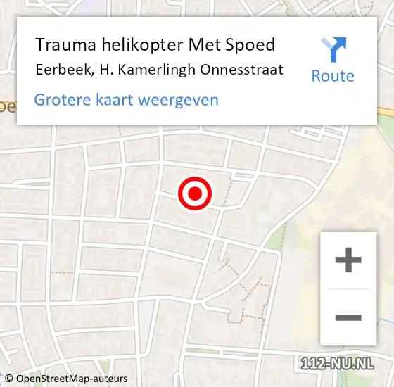 Locatie op kaart van de 112 melding: Trauma helikopter Met Spoed Naar Eerbeek, H. Kamerlingh Onnesstraat op 20 januari 2023 18:53