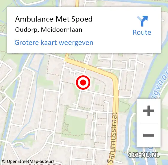 Locatie op kaart van de 112 melding: Ambulance Met Spoed Naar Oudorp, Meidoornlaan op 20 januari 2023 18:53